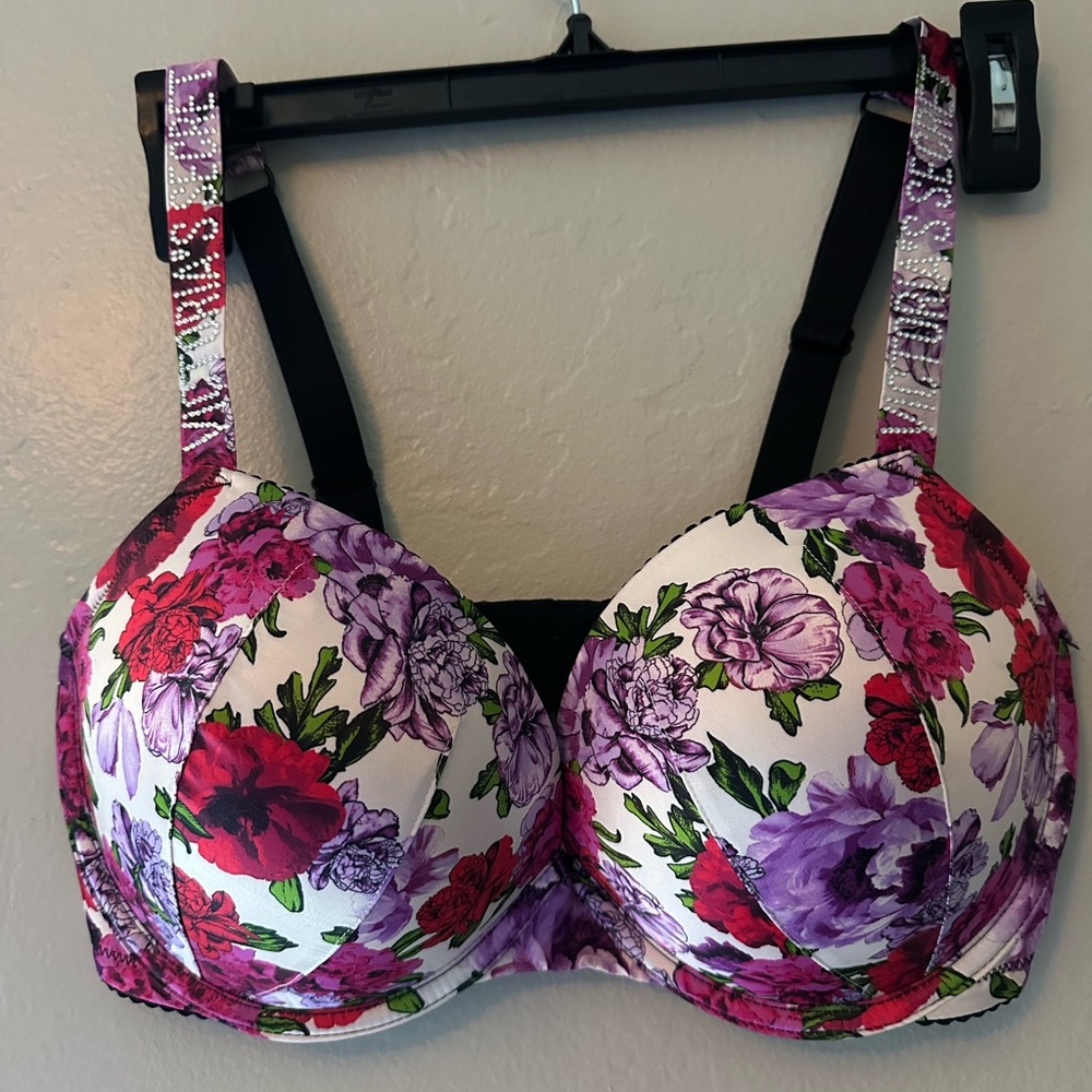 Victoria's Secret Floral Bra in Pink and Purple